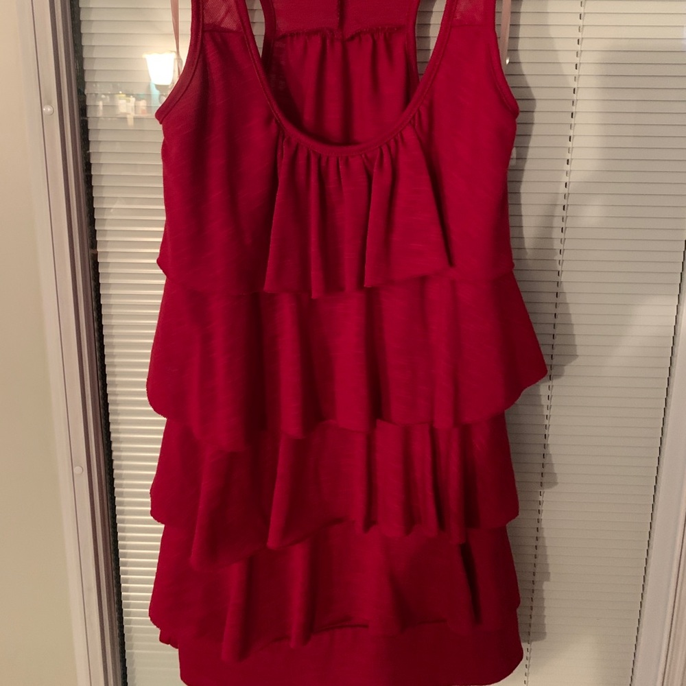 Cute Dark Red Delicate Tank Size Small